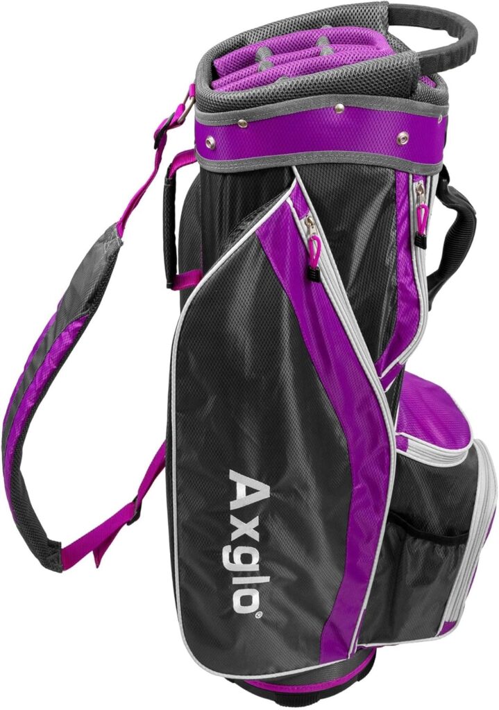 Axglo Ladies16 Piece Complete Golf Club Set - AX22 - Golf Package Set- Grey/Purple - Golf Set - Women (Left)