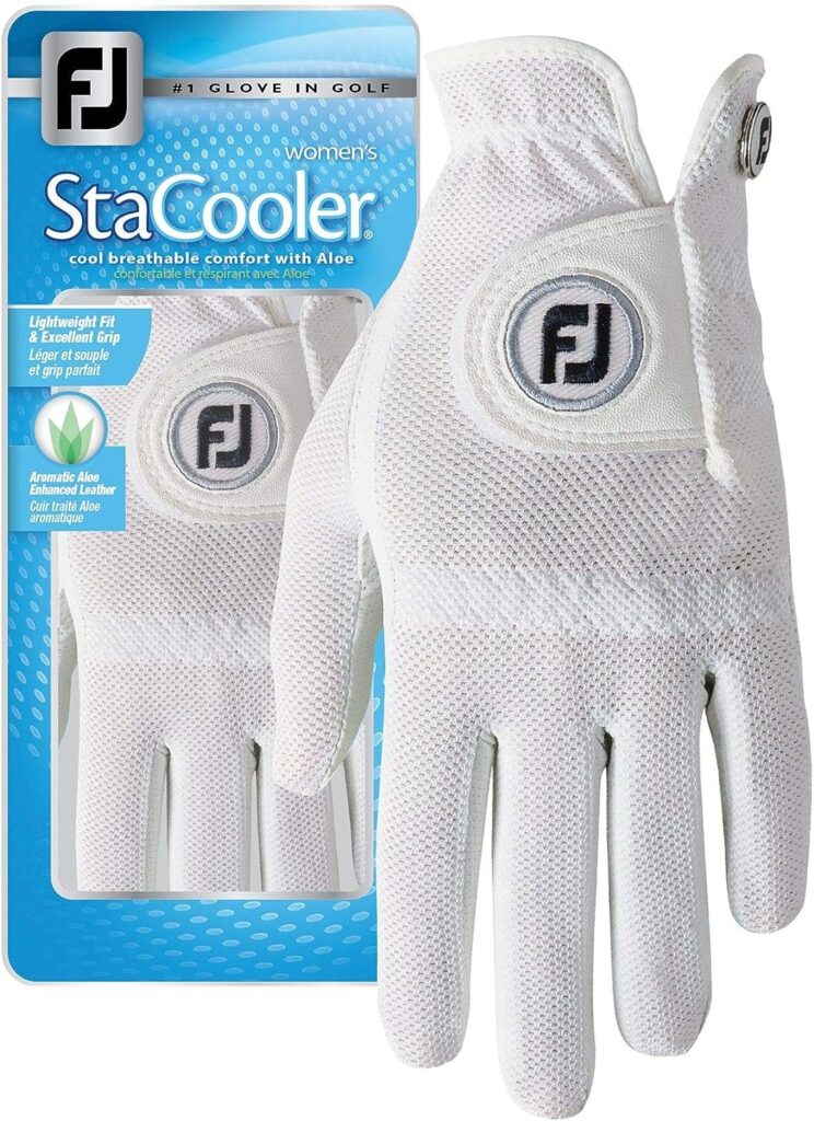 FootJoy Womens StaCooler Golf Gloves (White)