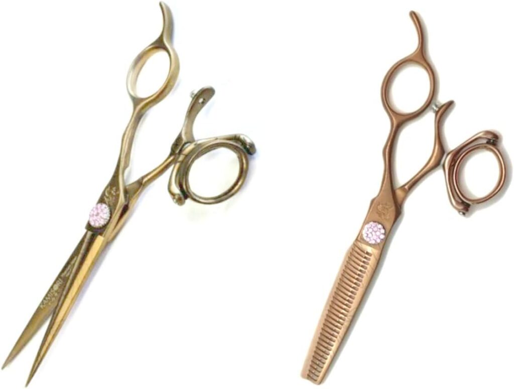 Kamisori Beauty - Jewel III (3) LEFTY Professional Double Swivel Shears Set 5.5