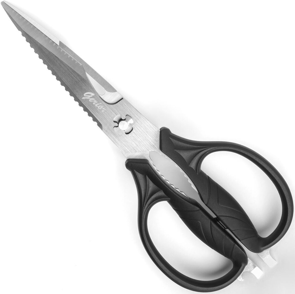 Kitchen Shears Come-Apart - Heavy Duty Culinary Scissors for Cutting Poultry, Fish, Meat, Food - Large Size (9.25”) - Ultra Sharp Blade - Black Handle