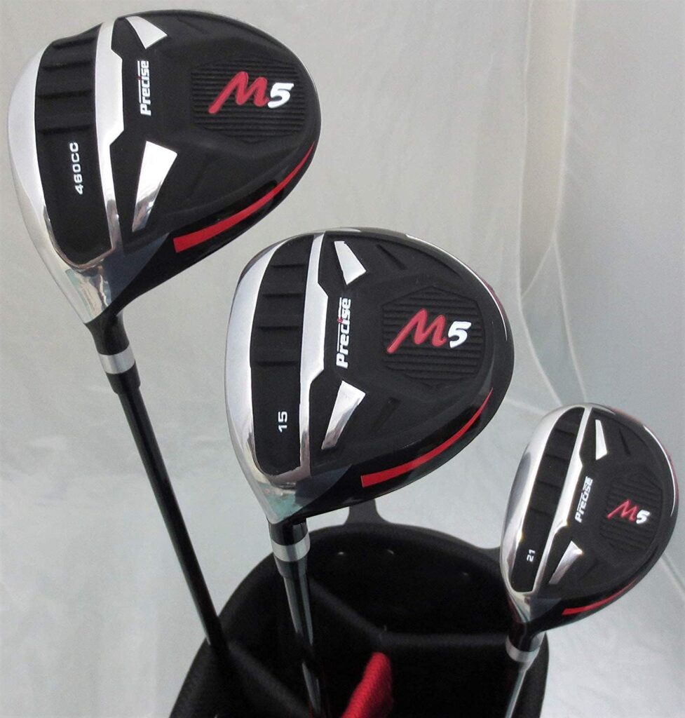 Mens Left Handed Golf Complete Set Driver, Wood, Hybrid, Irons, Wedge, Putter Clubs Deluxe Stand Bag Lefty LH