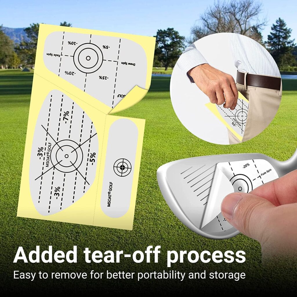 MSOAT Golf Impact Tape Set 24pcs/120pcs, Self-Teaching Sweet Spot  Consistency Analysis, Golf Club Impact Stickers for Irons Wood Putters, Golf Club Impact Stickers Swing Training Aid