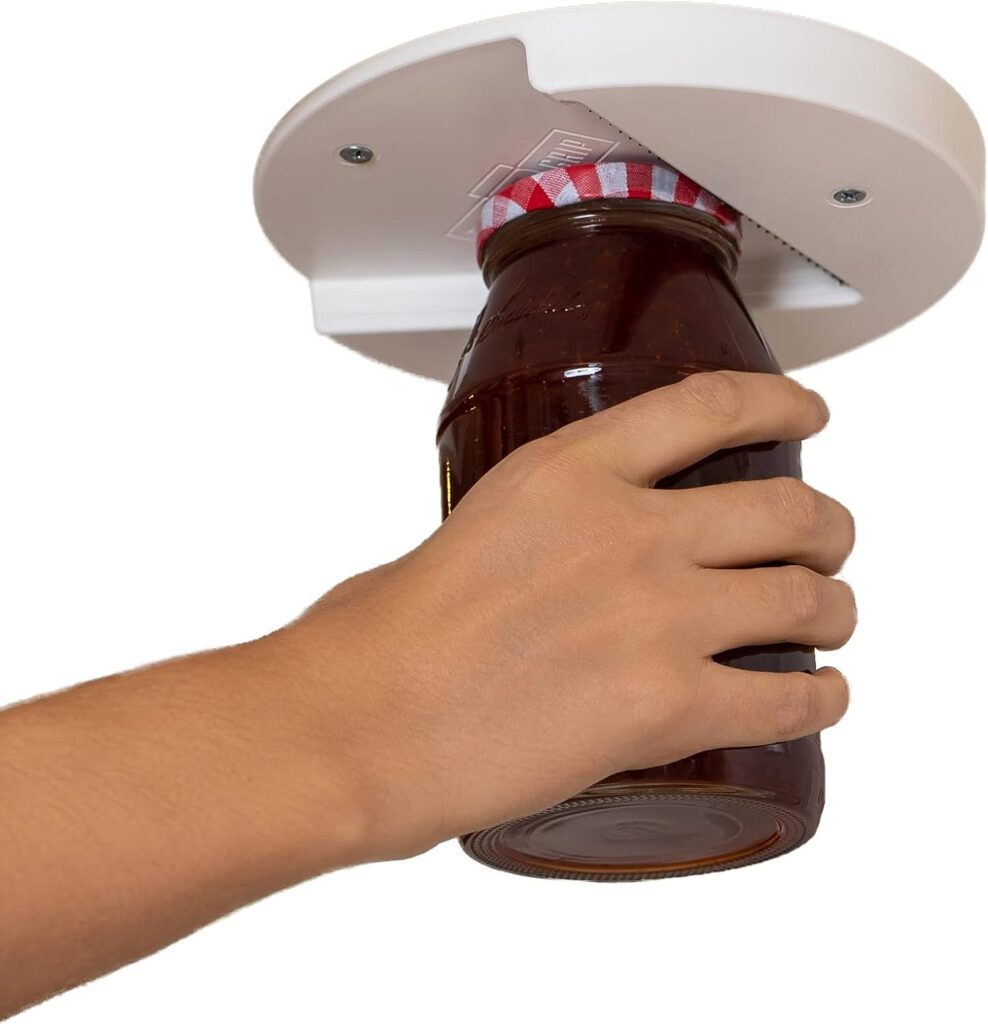 The Grip Jar Opener | Original Under Cabinet Jar Opener, Jar Lid  Bottle Opener, Made in USA, Effortless Jar Opener for Weak Hands  Seniors with Arthritis, Open Any Size Jar  Can, Kitchen Gadgets