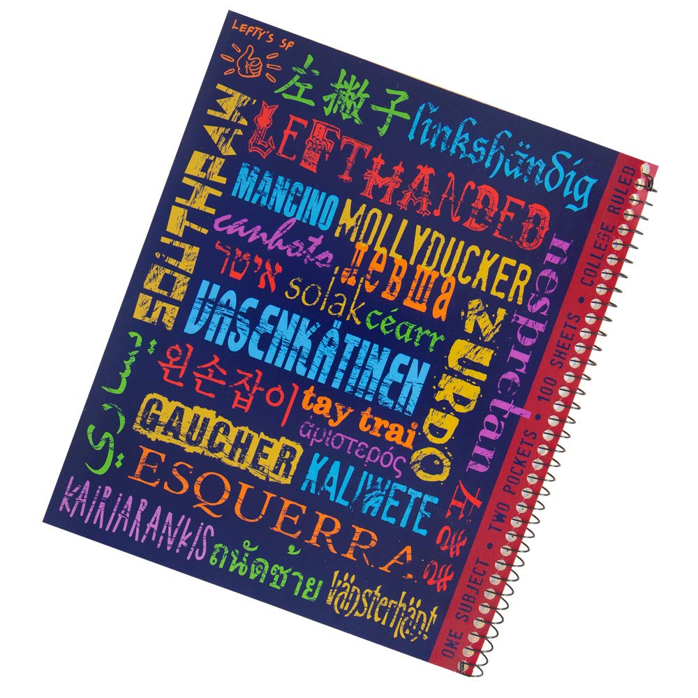 3 Left-Handed Visio Pens Plus 2 Left-Handed College Ruled Notebooks, Printed with the Word Left-Handed in 33 Languages     Office Product