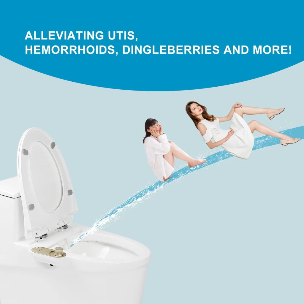 Bidet, Bidet Attachment for Toilet,GLIGAM Non-Electric Fresh Water Bidet Sprayer with Self-Cleaning Nozzle, Adjustable Pressure Control  Angle Controls (Champagne/White)