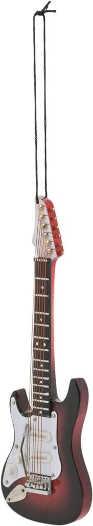 Broadway Gifts Co Brown Left Handed Electric Guitar 5 inch Wood Hanging Ornament
