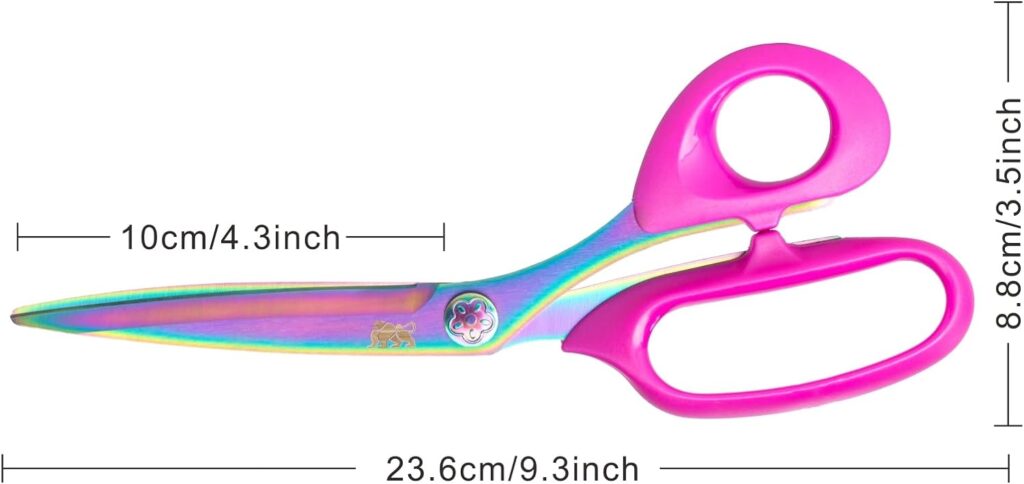 DIGNITY Left Handed Scissors Adults,Titanium Coating Forged Stainless Steel,Comfort Grip Shears,Super-sharp, for Office Home General Use Professional Crafting, 9.3 Inch
