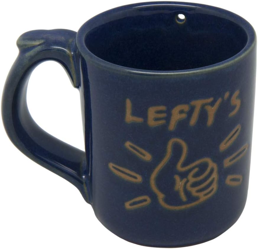 Leftys Blue Terra Cotta Left-handed Dribble Mug